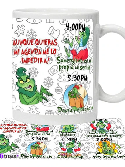 Tazón Navidad Grinch Mi Agenda Me Lo Impedirí­A Grafimax 1