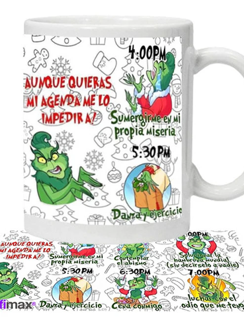 Tazón Navidad Grinch Mi Agenda Me Lo Impedirí­A Grafimax 1