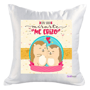 Cojí­N Blanco Felpa Con Solo Mirarte Me Erizo 40X40 Grafimax