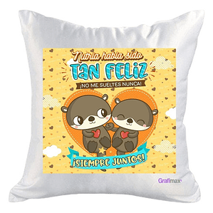 Cojí­N Blanco Nutria Habí­A Sido Tan Feliz 40X40 Grafimax