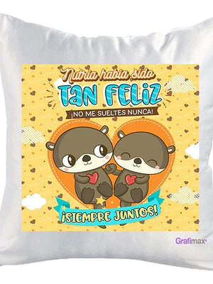Cojí­N Blanco Nutria Habí­A Sido Tan Feliz 40X40 Grafimax