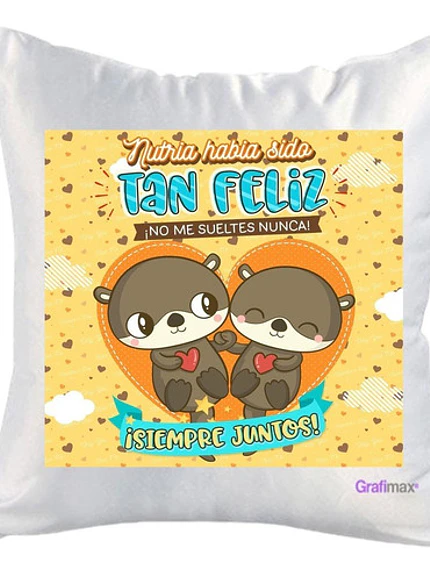 Cojí­N Blanco Nutria Habí­A Sido Tan Feliz 40X40 Grafimax 1