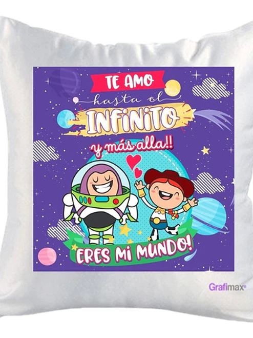 Cojí­N Blanco Felpa Te Amo Hasta El Infinito 40X40 Grafimax 1