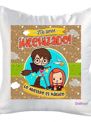 Cojí­N Blanco Felpa Me Tienes Hechizado 40X40 Grafimax