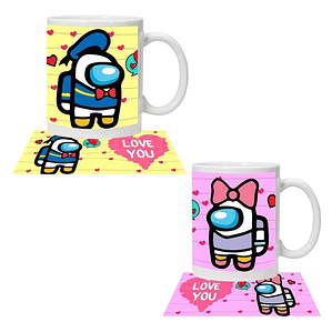 Pack Tazones Amor Among Us Pato Donald Y Daisy Grafimax