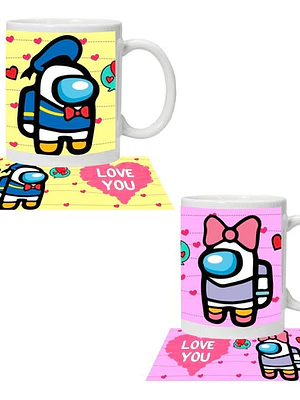 Pack Tazones Amor Among Us Pato Donald Y Daisy Grafimax