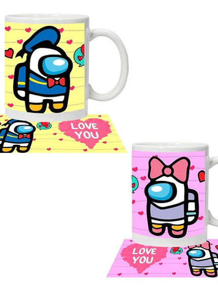 Pack Tazones Amor Among Us Pato Donald Y Daisy Grafimax 1
