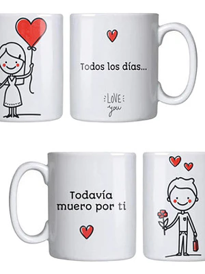 Pack Tazones Amor Frases Todavía Muero Por Ti Grafimax