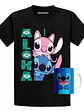 Polera Con Tazón Stitch Y Angel Aloha Oversize Grafimax - Miniatura 1