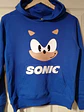 Polerón Sonic Videojuego Carita Sonic Azul Grafimax - Miniatura 2