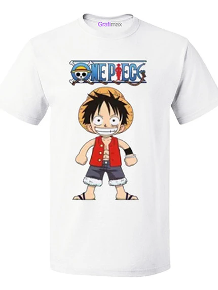 Polera Blanca Luffy One Piece Anime Calidad Grafimax 1