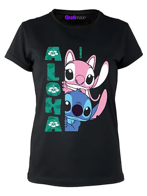 Polera Mujer Stitch Y Angel Aloha Grafimax