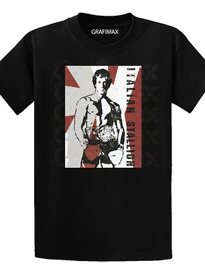 Polera Rocky Balboa Negra Hombre Poster Grafimax