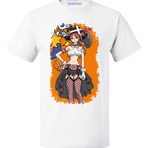Polera Blanca Nami One Piece Anime Calidad Grafimax