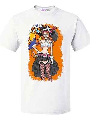 Polera Blanca Nami One Piece Anime Calidad Grafimax