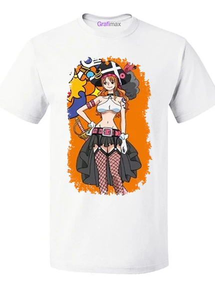 Polera Blanca Nami One Piece Anime Calidad Grafimax 1
