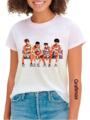 Polera Mujer Anime Slam Dunk Shohoku Blanca Grafimax
