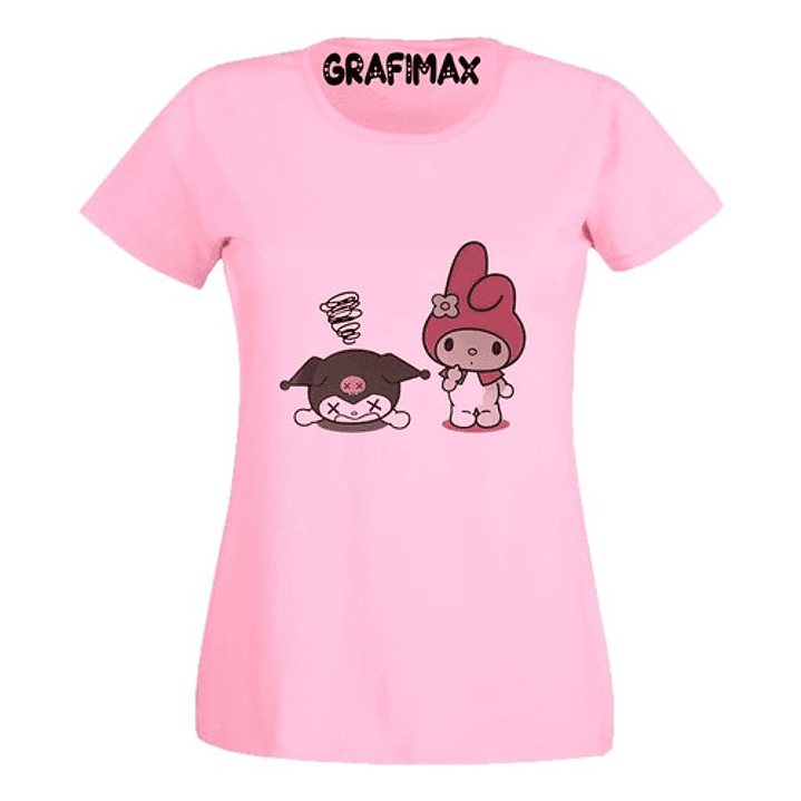 Polera Rosa Kuromi Y Melody Amigas Grafimax 1