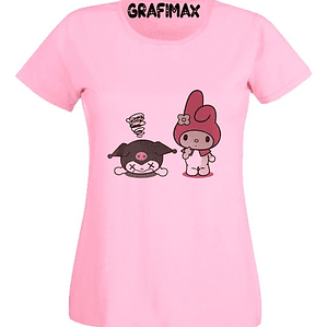 Polera Rosa Kuromi Y Melody Amigas Grafimax