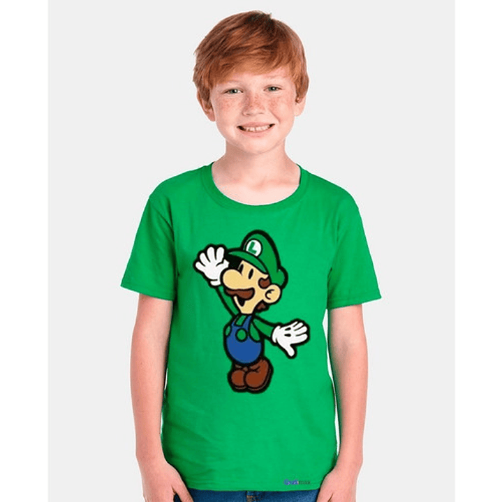 Polera Luigi Chibi Super Mario Bross Odyssey Party Grafimax 1