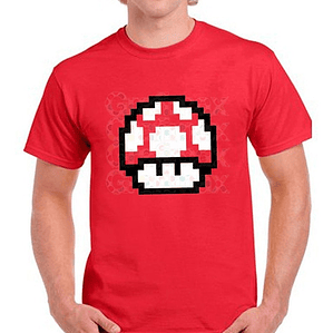 Polera Super Mario Bross Mushroom Niño Grafimax