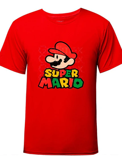 Polera Mario Bross Rojo Logo Video Game Grafimax 1