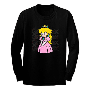 Polera  Princesa Peach Mario Bro Manga Larga Grafimax