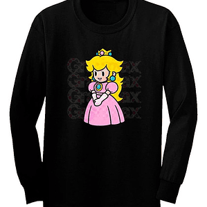 Polera Princesa Peach Mario Bro Manga Larga Grafimax