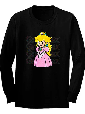 Polera Princesa Peach Mario Bro Manga Larga Grafimax
