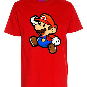 Polera Super Mario Bross Chibi Rojo Grafimax