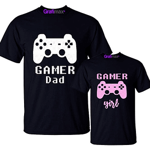 Pack Poleras Gamer Dad Gamer Hija Papá E Hija Grafimax