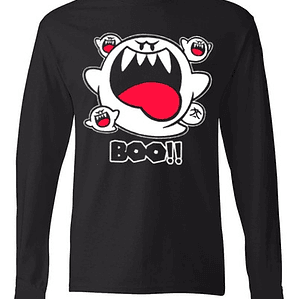 Polera Manga Larga Super Mario Boo!! Fantasma Grafimax