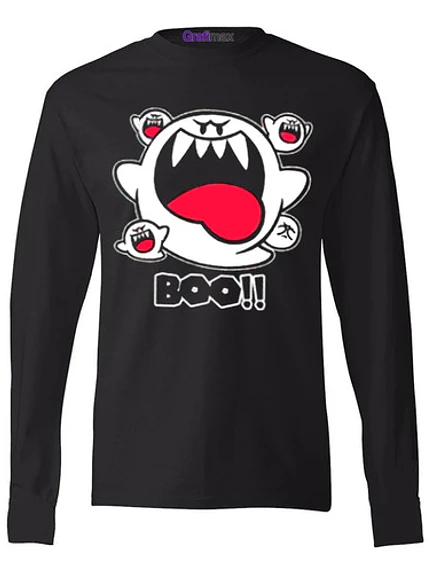 Polera Manga Larga Super Mario Boo!! Fantasma Grafimax 1