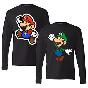 Pack Manga Larga Polera Mario Y Luigi Hermanos Grafimax