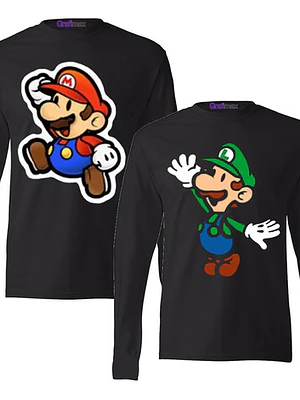 Pack Manga Larga Polera Mario Y Luigi Hermanos Grafimax