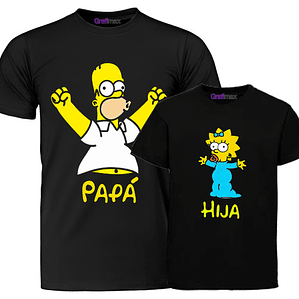 Pack Polera Homero Magie Papa Hija Simpsons Familia Grafimax