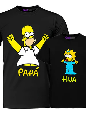 Pack Polera Homero Magie Papa Hija Simpsons Familia Grafimax