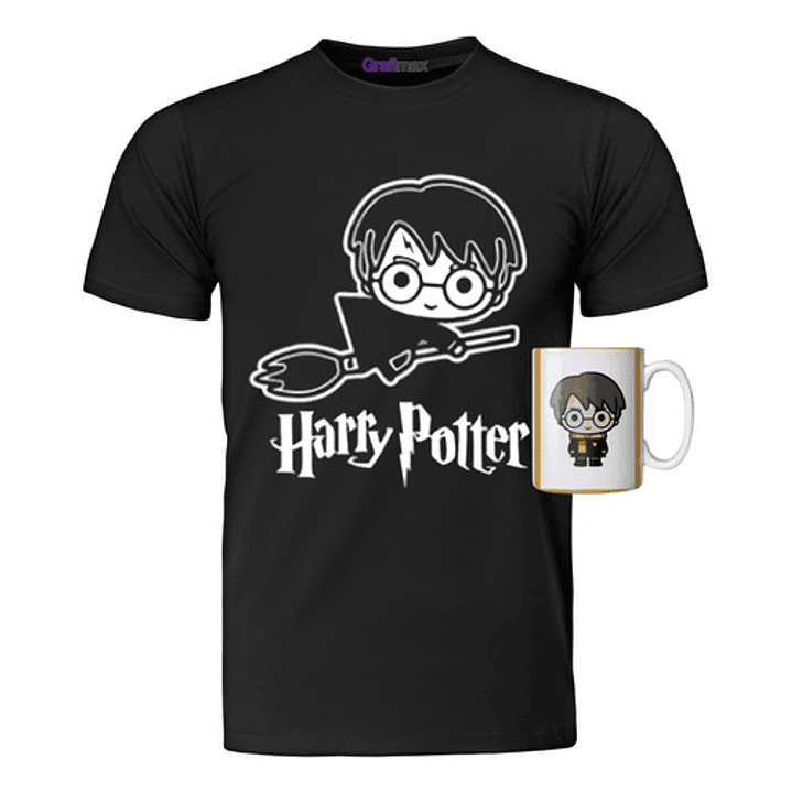 Polera Harry Potter Con Tazón Chibi Grafimax 1