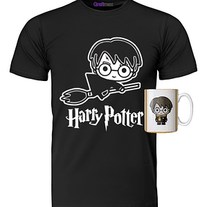 Polera Harry Potter Con Tazón Chibi Grafimax