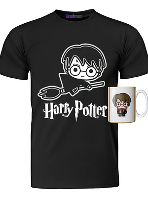 Polera Harry Potter Con Tazón Chibi Grafimax
