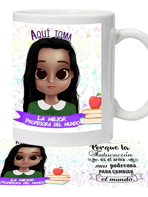 Tazón Personalizado La Mejor Profesor/A Grafimax