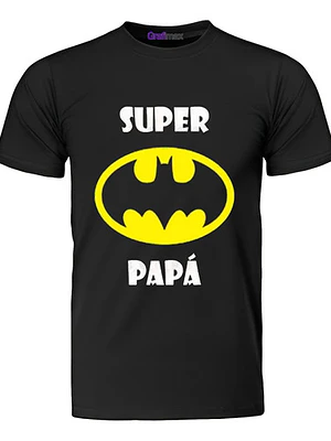 Polera Super Papá Batman Dia Del Padre Regalo Papá Grafimax