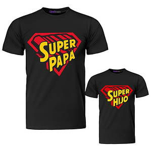 Pack Poleras Super Papá Super Hijo Superman Familia Grafimax