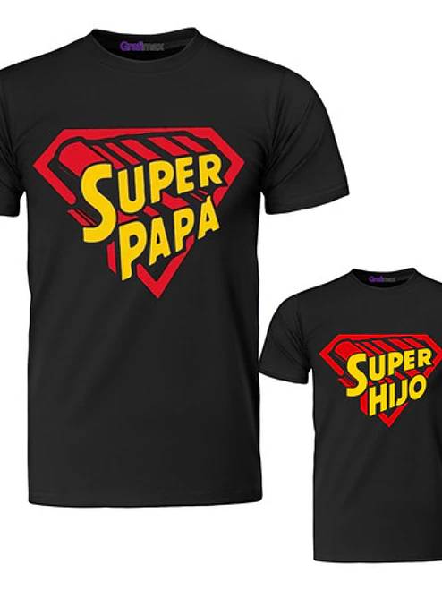 Pack Poleras Super Papá Super Hijo Superman Familia -Grafimax 1