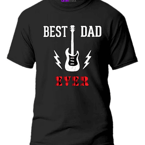 Polera Best Dad Ever Rock Dia Padre Papá Hombre Grafimax