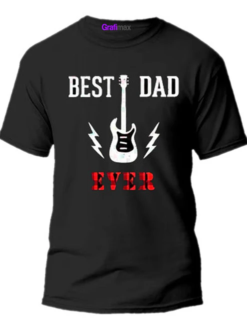 Polera Best Dad Ever Rock Dia Padre Papá Hombre Grafimax 1