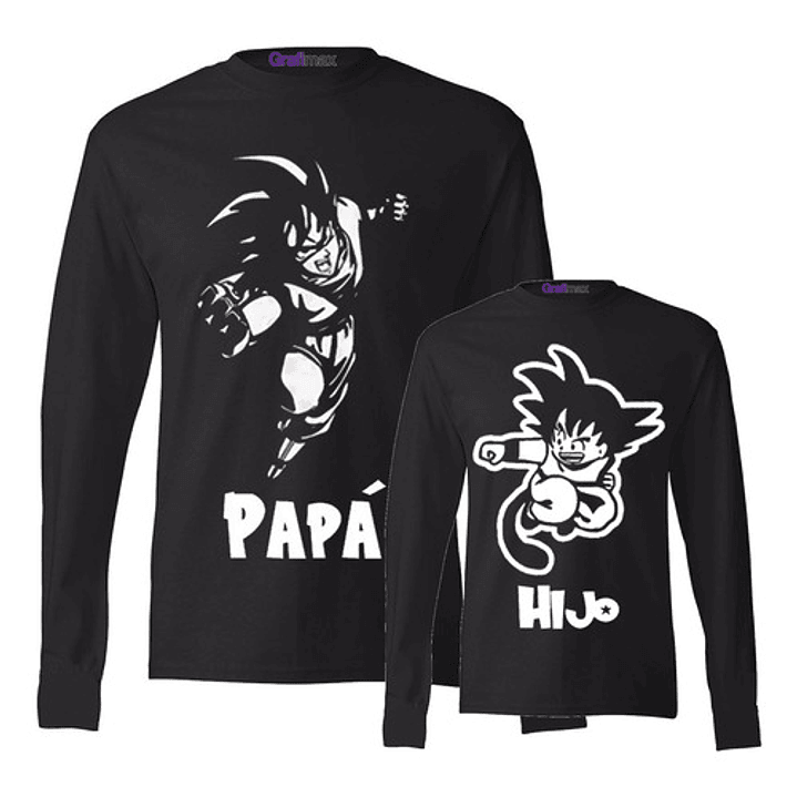 Pack Polera Ml Papá Hijo Dbz Día Del Padre Grafimax 1