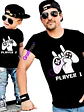 Pack Poleras Papá Hijo Player 1 2 Gamers Familia -Grafimax - Miniatura 1