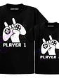 Pack Poleras Papá Hijo Player 1 2 Gamers Familia -Grafimax - Miniatura 2
