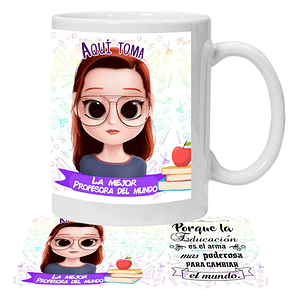 Tazón Profesor/A Aquí­ Toma La Mejor Personalizado Grafimax